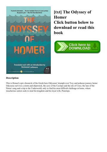 [txt] The Odyssey of Homer (DOWNLOAD E.B.O.O.K.^)