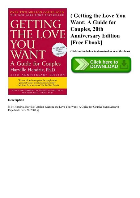B O O K Getting The Love You Want A Guide For Couples 20th Anniversary Edition Free Ebook