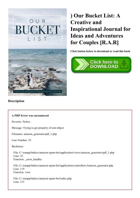 DOWNLOAD-PDF) Our Bucket List A Creative and Inspirational Journal for Ideas  and Adventures for Couples [