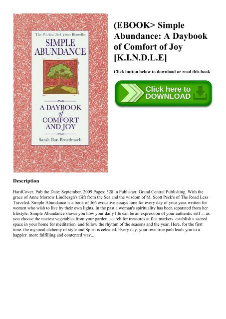 Ebook Simple Abundance A Daybook Of Comfort Of Joy K I N D L E