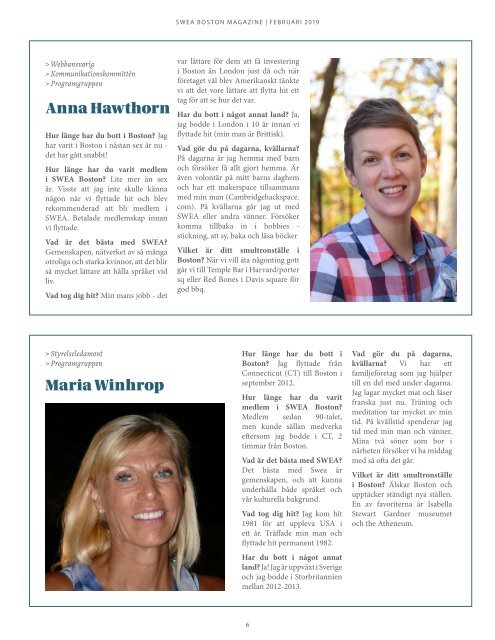 SWEA Boston Magazine - Feb2019