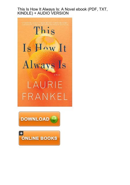 (EXTRA) This How Always Laurie Frankel ebook eBook PDF