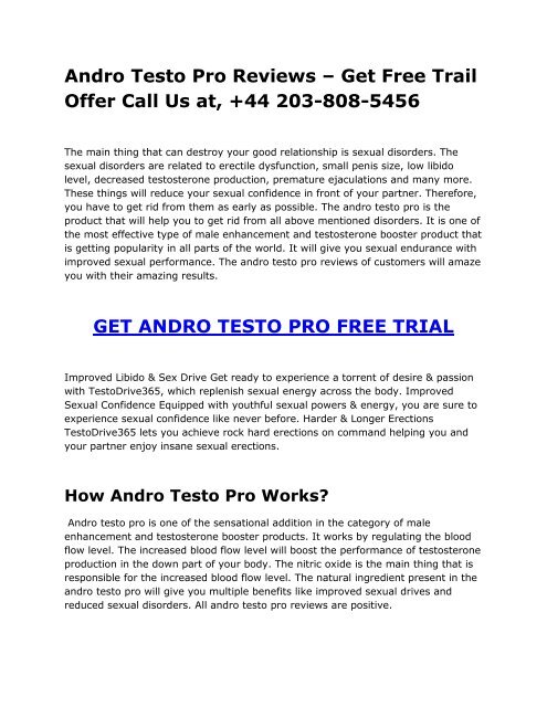 Andro Testo Pro Reviews - It is not SCAM Get Free Trial +44 203-808-5456