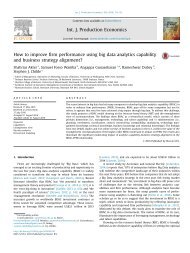 Akter, S., Wamba, S. F., Gunasekaran, A., Dubey, R., & Childe, S. J. (2016). How to improve firm performance using BDAC and business strategy alignment.