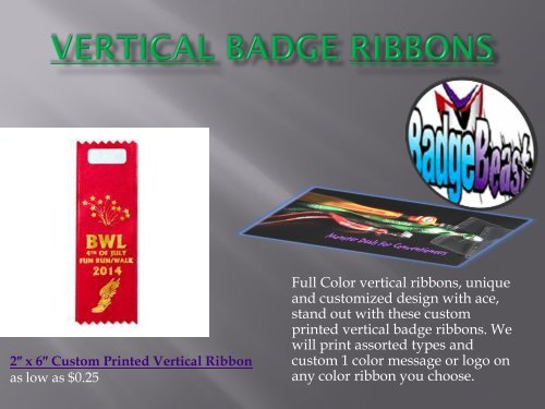 Vertical Badge Ribbons &amp; Horizontal Badge Ribbons