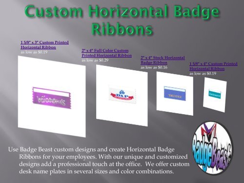 Vertical Badge Ribbons &amp; Horizontal Badge Ribbons