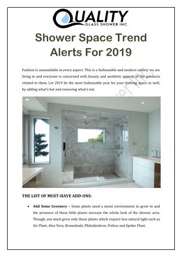 Shower Space Trend Alerts For 2019