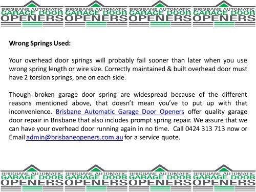Why Garage Door Springs Breakdown