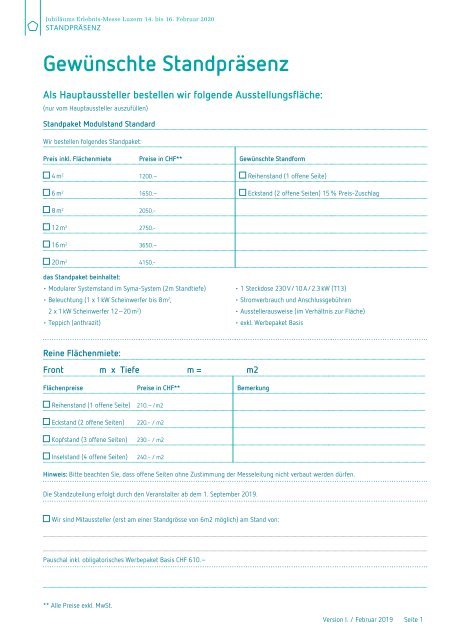 Wohlfühl-Tage Jubiläums-Messe 2020 Anmeldung