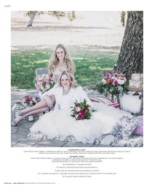 Real Weddings Magazine's “Glamour on the Ranch“ Cover Model Finalist Photo Shoot - Winter/Spring 2019 - Featuring some of the Best Wedding Vendors in Sacramento, Tahoe and throughout Northern California!