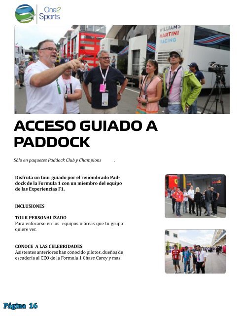 Brochure blanco Formula 1 de México