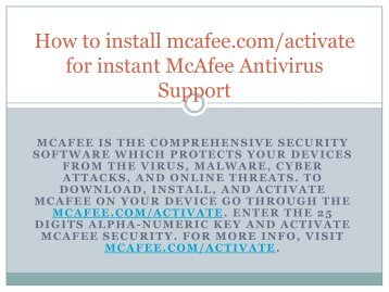 mcafee.com/activate - mcafee activate