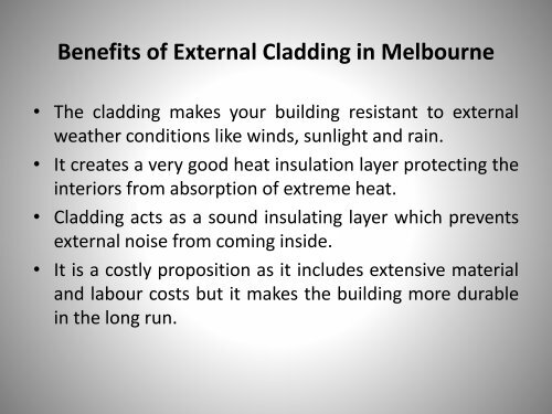 Top 7 Benefite of Using External Cladding in Melbourne
