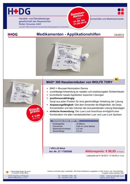 Medikamenten - Applikationshilfen - H+DG