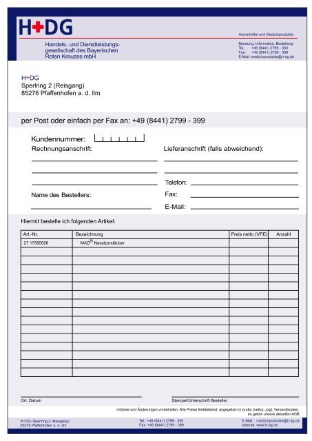 Medikamenten - Applikationshilfen - H+DG