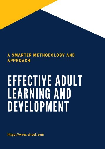 A Smarter Methodology and Approach - Effective Adult Learning and Development