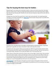 Tips for buying the best toys for babies