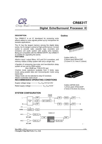 CR6831T Digital Echo/Surround Processor IC