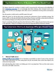 Top Conversion Metrics & Business KPIs You Should Track