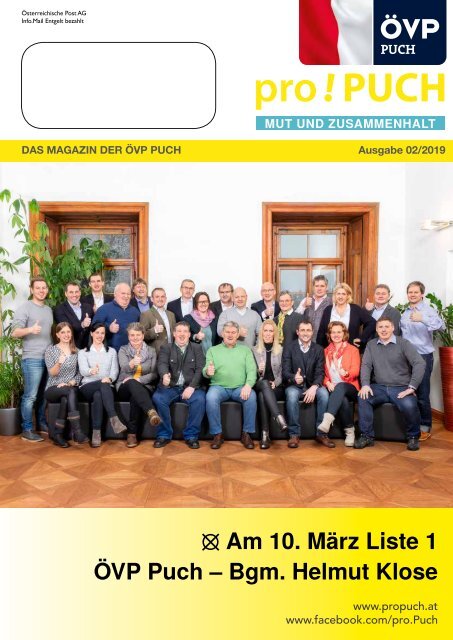 pro!PUCH - Wahlbroschüre 2019 - ÖVP Puch - Bgm. Helmut Klose