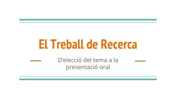 1r BATX - El Treball de Recerca