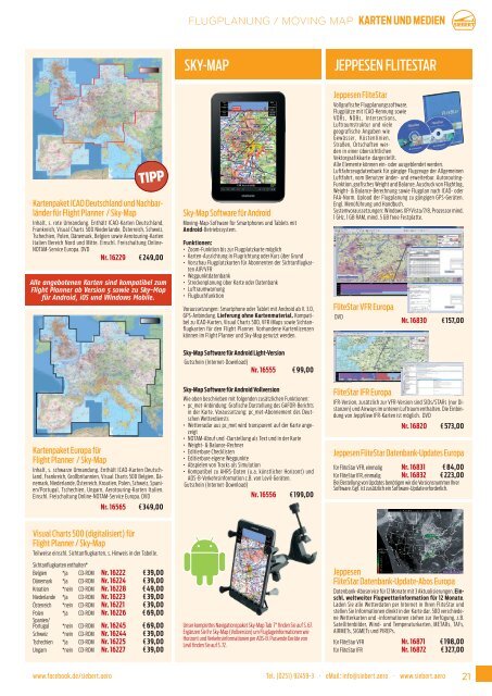 Siebert Luftfahrtbedarf Katalog Pilotenbedarf & Technik 2018