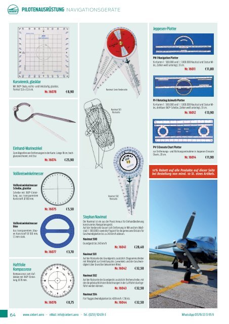 Siebert Luftfahrtbedarf Katalog Pilotenbedarf & Technik 2018