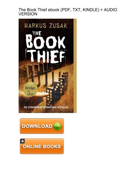 (COVER-UP) Book Thief Markus Zusak ebook eBook PDF Download