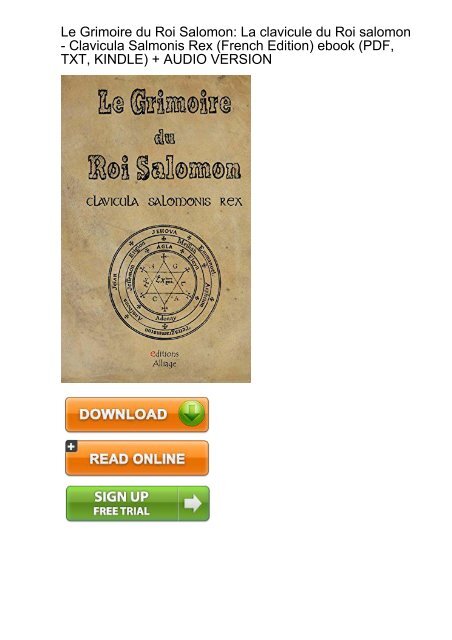WHAT NO ONE TELLS YOU) Download Grimoire Roi Salomon clavicule Clavicula  ebook eBook Mobi