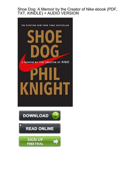 shoe dog a memoir by the creator of nike by phil knight pdf