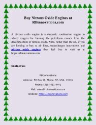 Buy Nitrous Oxide Engines at RBinnovations.com