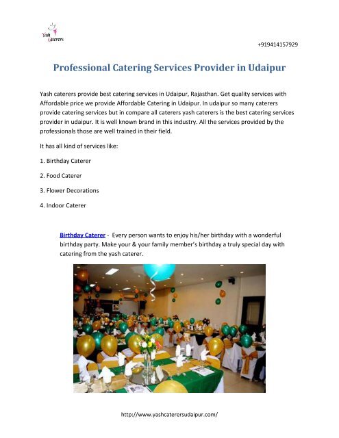 Professional Catering Services Provider in Udaipur
