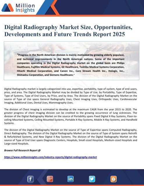 Digital Radiography Market Size, Opportunities, Developments and Future Trends Report 2025