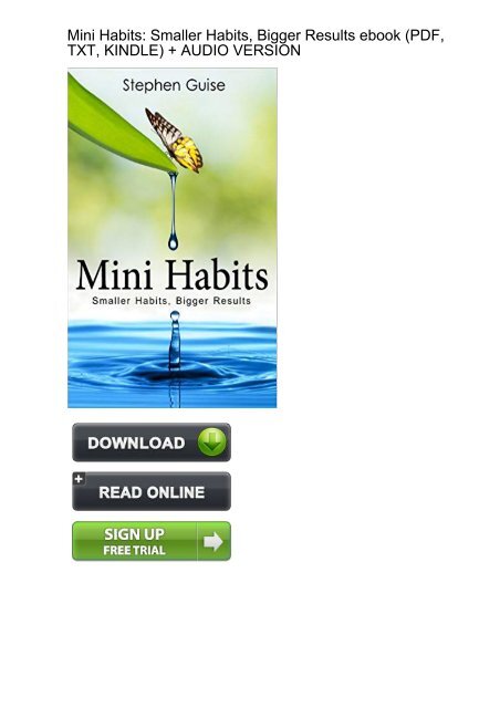 (SPUNKY) Download Mini Habits Smaller Bigger Results ebook eBook PDF