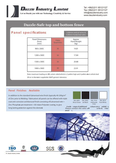 Dazzle industry limited Company catalogue