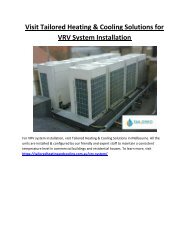 Visit Tailored Heating & Cooling Solutions for VRV System Installation