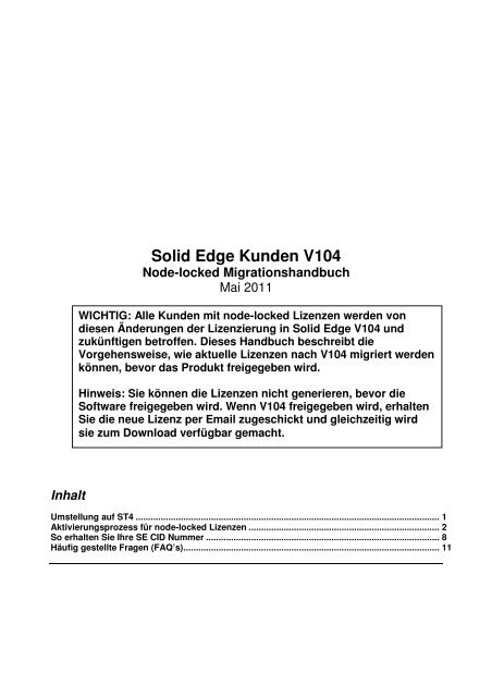 Solid Edge Solid Edge St4 Pre Registration Guide
