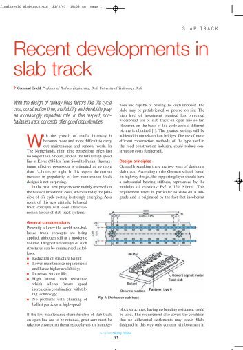 Recent developments in slab track - Esveld Consulting Services