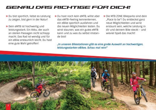 Angebote für eMountainbikes in den MTB ZONE Bikeparks