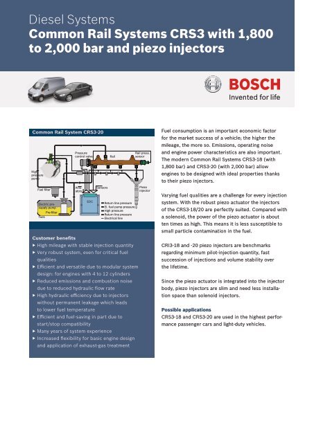 Datasheet Common Rail Systems CRS3 - Bosch Automotive ...