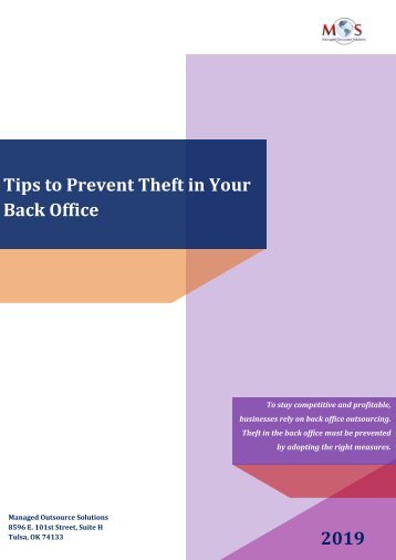 Tips To Prevent Theft In Your Back Office