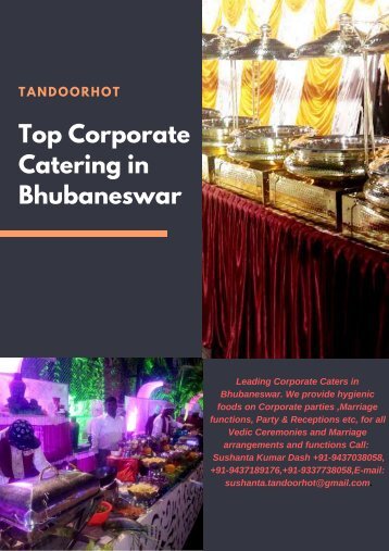 Corporate Catering in Bhubaneswar