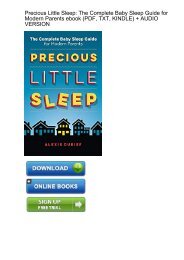 (RECOMMEND) Precious Little Sleep Complete Parents ebook eBook PDF