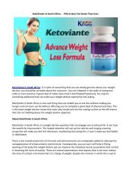Some Stunning Benefits Of KetoViante in South Africa