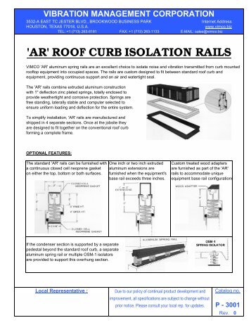 'ar' roof curb isolation rails - Vibration Management Corporation