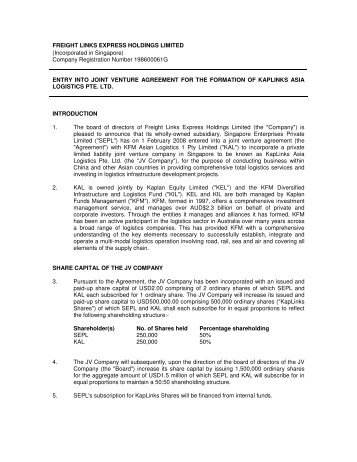joint venture agreement