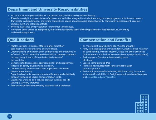 Creighton University Department of Residential Life Recruiting Guide 2019-2020