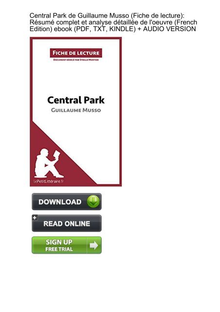 TÉLÉCHARGER CENTRAL PARK MUSSO EPUB GRATUIT EPUB PARK GRATUIT CENTRAL MUSSO TÉLÉCHARGER