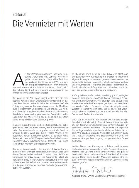 VNW-Magazin - Ausgabe 1/2019