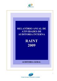 2009 – RAINT Relatório Anual de Atividades de Auditoria Interna